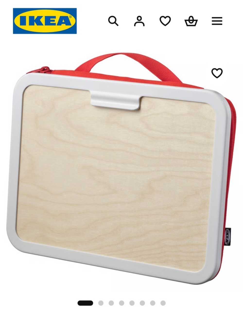IKEA MÅLA Portable Drawing Case in Red and Natural Wood
